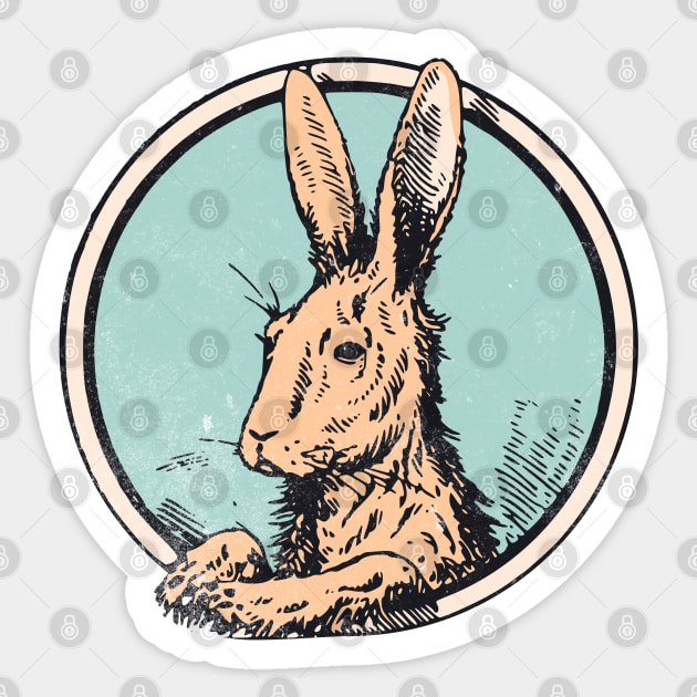 Hoppy Easter - Vintage Rabbit Graphic Sticker by Speshly